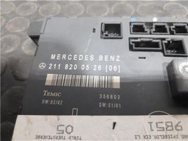 Mercedes-Benz E W211 Centralina/modulo chiusura centralizzata portiere 21182016268(06)