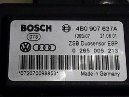 Audi A4 S4 B5 8D ESP (elektroniskās stabilitātes programmas) sensors (paātrinājuma sensors) 4B0907637A