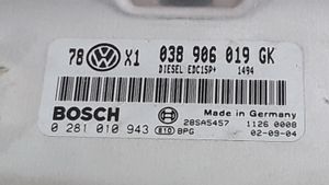 Volkswagen PASSAT B5.5 Variklio valdymo blokas 038906019GK