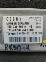 Audi A8 S8 D3 4E Äänikomentojen ohjainlaite 4E0035753A