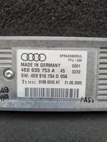 Audi A8 S8 D3 4E Balss vadības modulis 4E0035753A