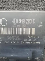 Audi A8 S8 D3 4E Pysäköintitutkan (PCD) ohjainlaite/moduuli 4E0919283C