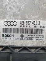 Audi A8 S8 D3 4E Moottorin ohjainlaite/moduuli 4E0907401B