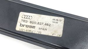 Audi Q3 8U Priekšpusē elektriskais loga pacelšanas mehānisms bez motoriņa 8U0837462