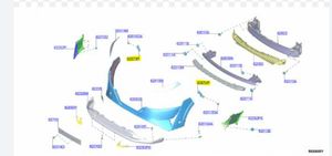 Nissan Qashqai J12 Staffa di rinforzo montaggio del paraurti anteriore 622236ua0a 622236-ua0a   