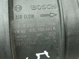 Volkswagen PASSAT B8 Przepływomierz masowy powietrza MAF 0281002956