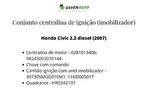Honda Civic Käynnistys/pysäytys-ohjausmoduuli 