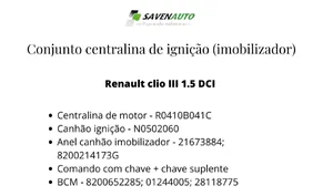 Renault Clio III Module de commande marche/arrêt 