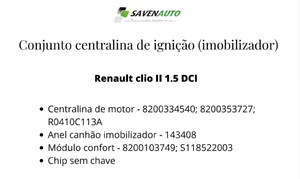 Renault Clio II Modulo di controllo avvio/arresto 