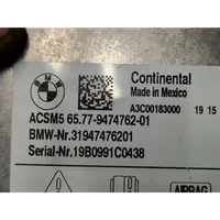 BMW X3 G01 Centralina/modulo airbag 9474762