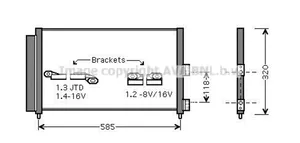 Lancia Ypsilon Jäähdyttimen lauhdutin (A/C) 51804991