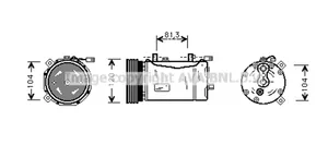 Volkswagen Golf III Kompresor / Sprężarka klimatyzacji A/C 1H0820803DX