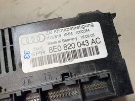 Audi A4 S4 B6 8E 8H Panel klimatyzacji 8E0820043AC