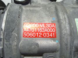 Nissan Navara D40 Ilmastointilaitteen kompressorin pumppu (A/C) 92600VL30A
