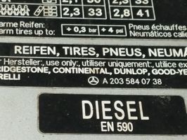 Mercedes-Benz C W203 Sportello del serbatoio del carburante A2035840738