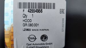 Opel Mokka X Couvercle, capot moteur 42554956
