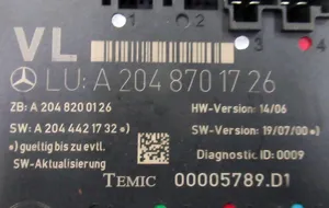 Mercedes-Benz C W204 Durų elektronikos valdymo blokas A2048701726