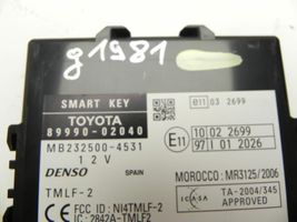 Toyota Auris 150 Beraktės sistemos KESSY (keyless) valdymo blokas/ modulis 8999002040