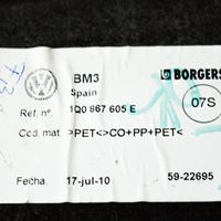 Volkswagen Eos Poszycie / Tapicerka tylnej klapy bagażnika 1Q0867605E