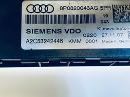 Audi A3 S3 A3 Sportback 8P Gaisa kondicioniera / klimata kontroles / salona apsildes vadības bloks (salonā) 8P0820043AG