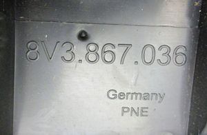 Audi A3 S3 8V Dvidurio galinių vietų šoninis apdailos skydas 8V3867036