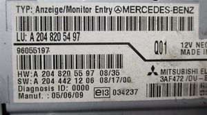 Mercedes-Benz C W202 Monitori/näyttö/pieni näyttö A2048205497