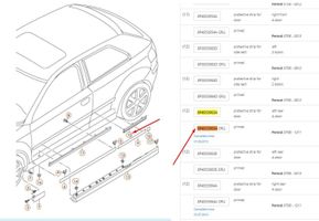 Audi A3 S3 A3 Sportback 8P Beplankung Türleiste Zierleiste hinten 8P4853963A