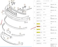 Volkswagen PASSAT B5 Apdailinė priekinio bamperio juosta 3B0807718