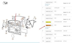 Volkswagen Golf Plus Guma sandarinimo priekinių durų (prie stiklo) 5M0837477A