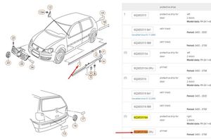 Volkswagen Polo IV 9N3 Moulure de porte avant 6Q3853516A