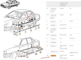 Audi 100 S4 C4 Moulure de porte avant 443853952C