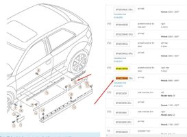 Audi A3 S3 A3 Sportback 8P Takaoven lista (muoto) 8P4853964A