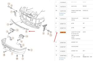 Volkswagen II LT Front bumper mounting bracket 2D0807189