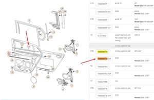 Volkswagen Golf V Takaoven ikkunalasin kumitiiviste 1K6839477A