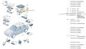 Audi A3 S3 8L Aizmugurējo vietu apgaismojums 8D0947125B