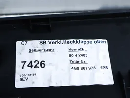 Audi A6 S6 C7 4G Takaluukun/tavaratilan ylempi verhoilu 4G9867973