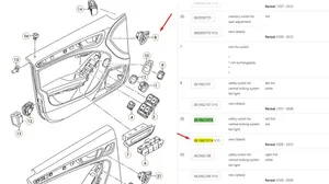 Audi A4 S4 B8 8K Central locking switch button 8k1962107a