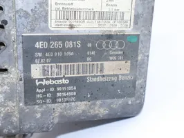 Audi A8 S8 D3 4E Unité de préchauffage auxiliaire Webasto 4E0265081S