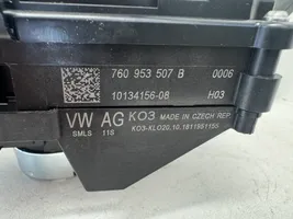 Volkswagen Touareg III Interruptor/palanca de limpiador de luz de giro 760953507B