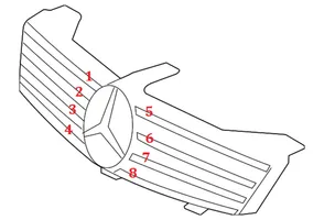Mercedes-Benz CLS C219 Griglia superiore del radiatore paraurti anteriore 