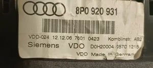 Audi A3 S3 8P Tachimetro (quadro strumenti) 8P0920931