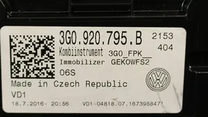 Volkswagen PASSAT B8 Spidometras (prietaisų skydelis) 3G0920795B