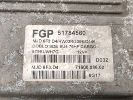 Fiat Doblo Moottorinohjausyksikön sarja ja lukkosarja 51784560