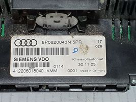 Audi A3 S3 A3 Sportback 8P Ilmastointi-lämmityslaitteen ohjausjärjestelmä 8P0820043N