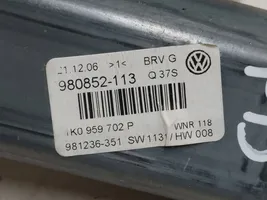 Volkswagen PASSAT B6 Silniczek podnośnika szyby drzwi przednich 1K0959702P