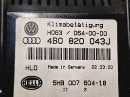 Audi A6 S6 C5 4B Ilmastoinnin ohjainlaite 4B0820043J