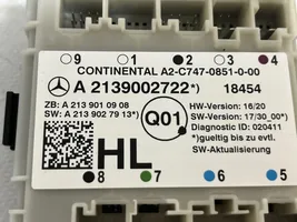 Mercedes-Benz CLA C118 X118 Interrupteur de poignée d'ouverture de coffre arrière A2139002722