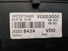 Volkswagen Caddy Spidometras (prietaisų skydelis) 2K0920843A