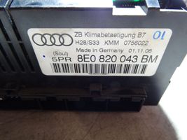 Audi A4 S4 B7 8E 8H Gaisa kondicioniera / klimata kontroles / salona apsildes vadības bloks (salonā) 8E0820043BM