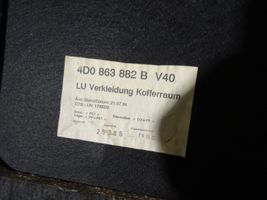 Audi A8 S8 D2 4D Tavaratilan/takakontin alempi sivuverhoilu 4D0863882B